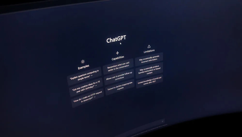 Layar komputer menampilkan antarmuka ChatGPT, alat untuk menulis prompt AI